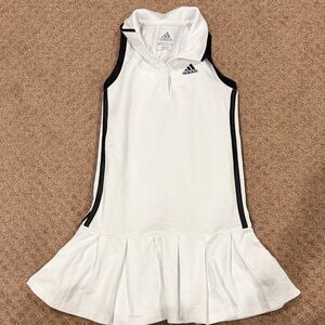 Adidas White and Black Pleated Tennis Dress